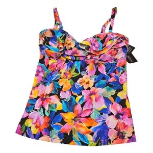 NWOT Size 6 Womwns Island Escape Multicolor Floral Ruffle Swim Tankini